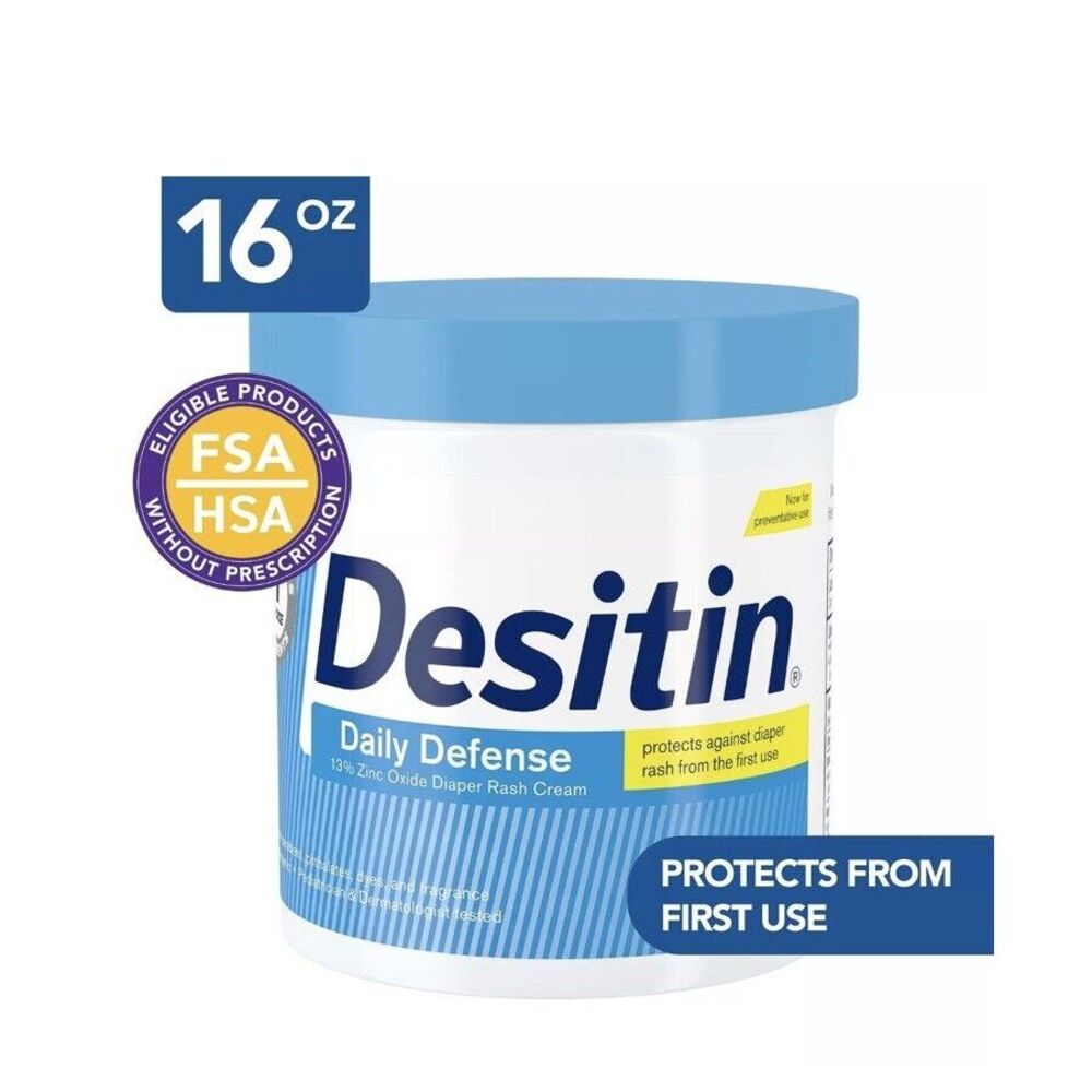 Desitin Daily Defense Baby Diaper Rash‎ Cream 13% Zinc Oxide Barrier Cream 16oz